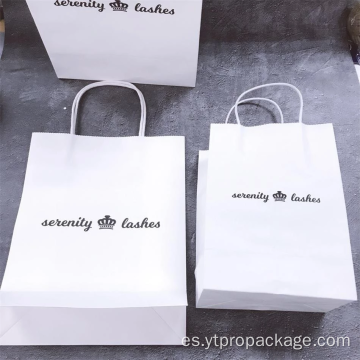 Bolsa de papel de compras impresa personalizada reciclada con asas